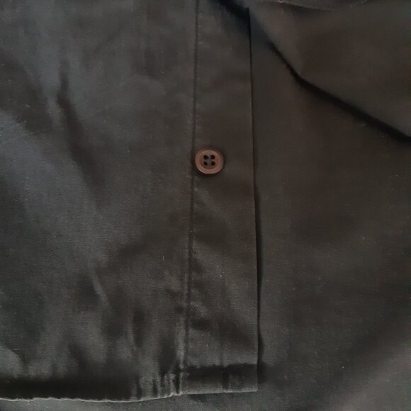 Bosa Mandarin Collar SZ M Men's Black Cotton Button Up Shirt - Picture 6 of 12